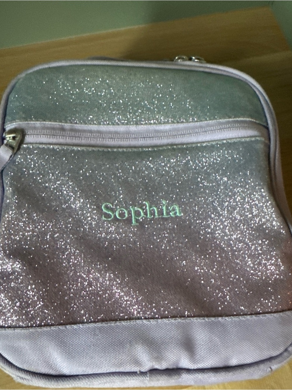 GUC Pottery barn Kids Mackenzie Purple Ombre Sparkle Glitter Lunchbox SOPHIA